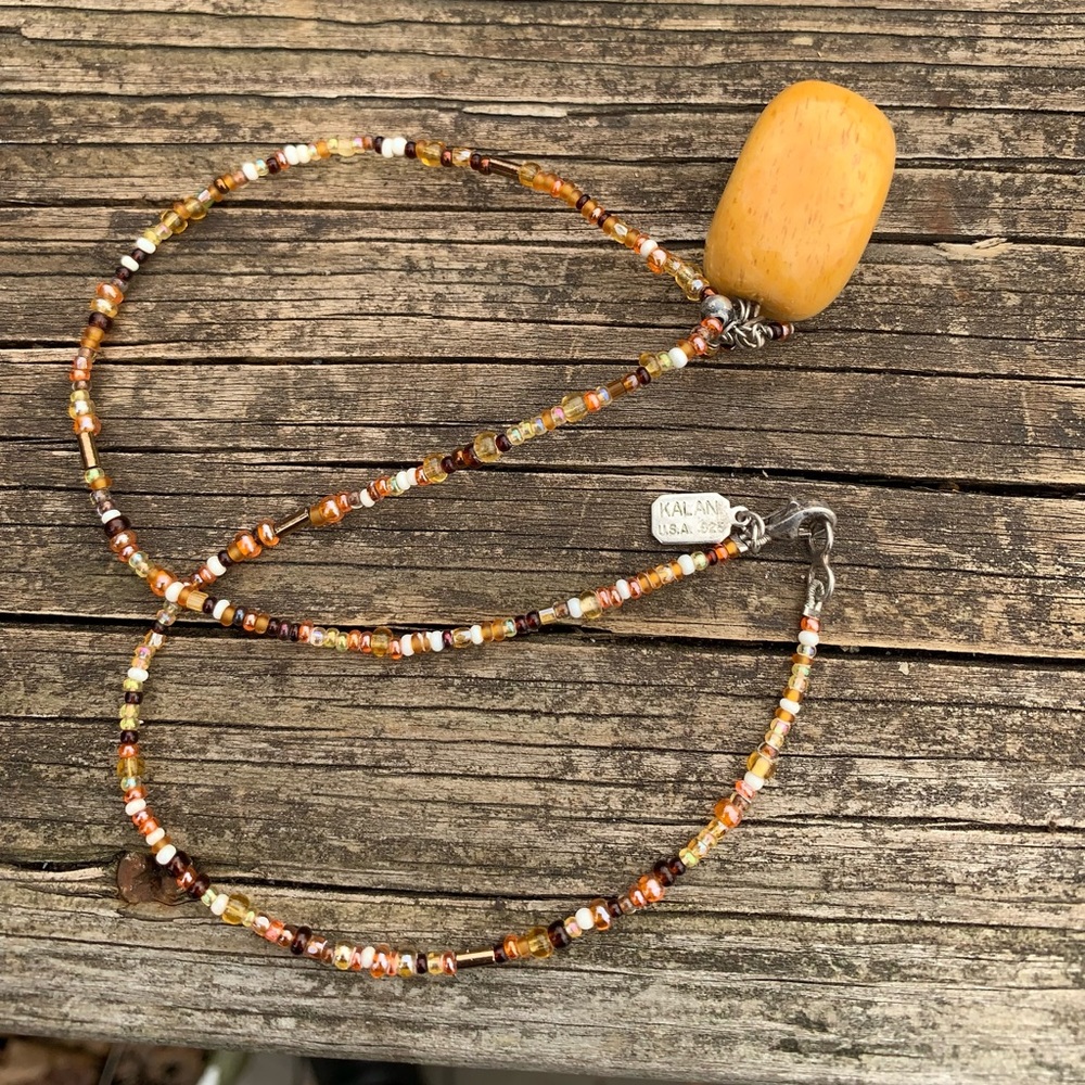 Kalan Vintage 925 Beaded Necklace With Pendant